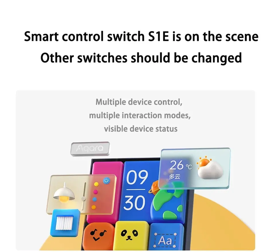 Công Tắc Cảm Ứng Aqara S1E 11 Công Tắc Cảm Ứng Aqara S1E - Akia Smart Home