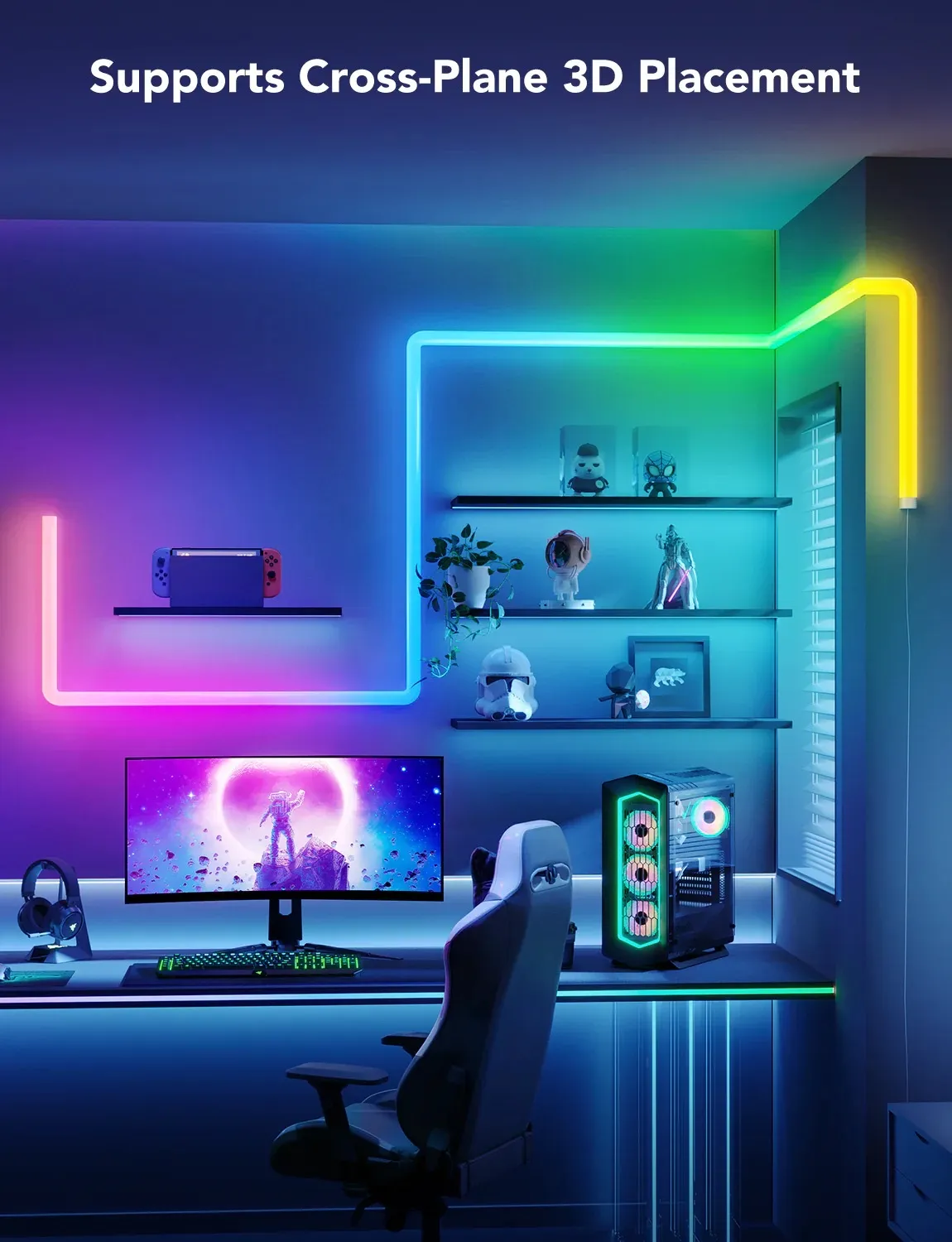 Đèn dán tường Govee Glide RGBIC 3D Wall Light H6062 - AKIA Smart Home