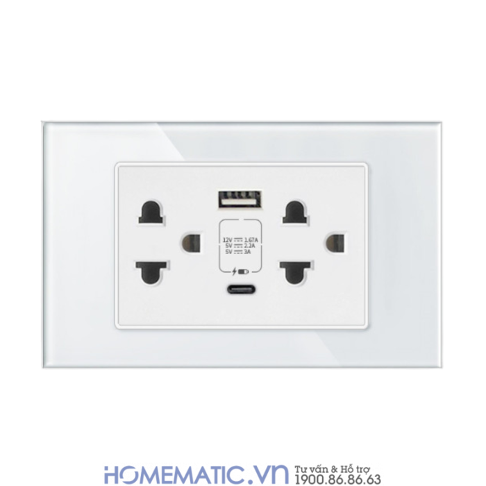 Ổ Cắm Usb Homematic Có Thể Cung Cấp Điện Cho 4 Thiết Bị, Bao Gồm 2 Thiết Bị Điện Dân Dụng Và 2 Thiết Bị Di Động