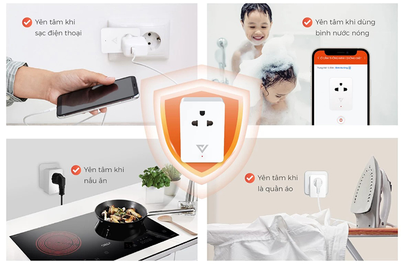 Thiết Bị Còn Được Trang Bị Tính Năng Chống Quá Tải Sản Phẩm Sẽ Tự Động Ngắt Kết Nối Điện