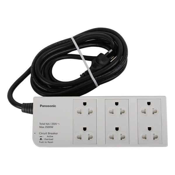 Ổ Cắm Đa Năng Panasonic Wchg2836 Bao Gồm 6 Ổ Cắm Điện, Cho Phép Bạn Kết Nối Và Sạc Nhiều Thiết Bị Điện Tử