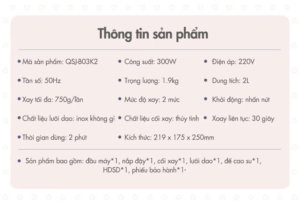 Máy Xay Thực Phẩm Đa Năng Bear Qsj-B03K2 Máy Xay Thực Phẩm Đa Năng Bear Qsj-B03K2