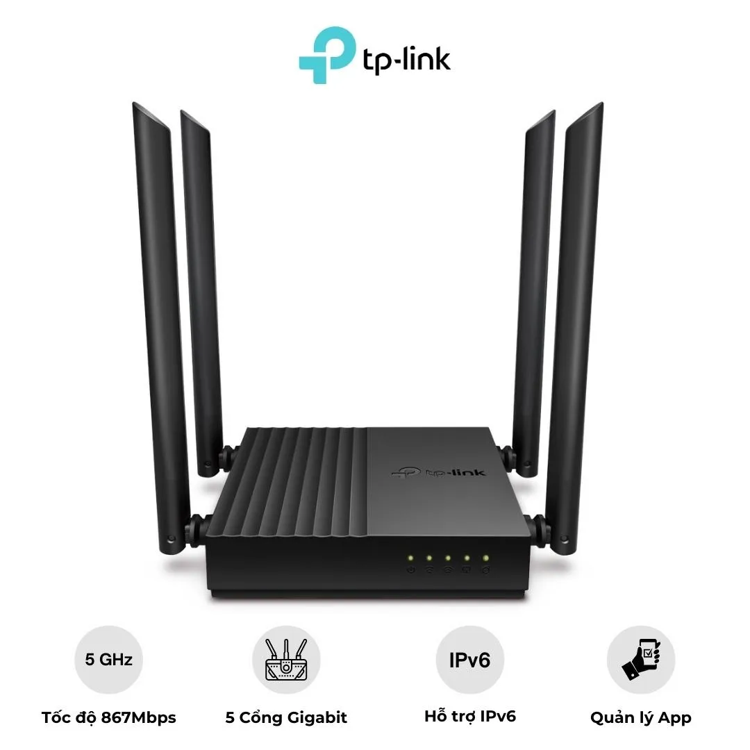Router Wifi TP-Link C64 băng tần kép AC1200 Mumimo - AKIA Smart Home