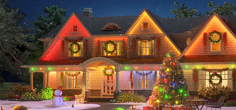 Ý Tưởng Chiếu Sáng Giáng Sinh Ngoài Trời Sáng Ấm Áp