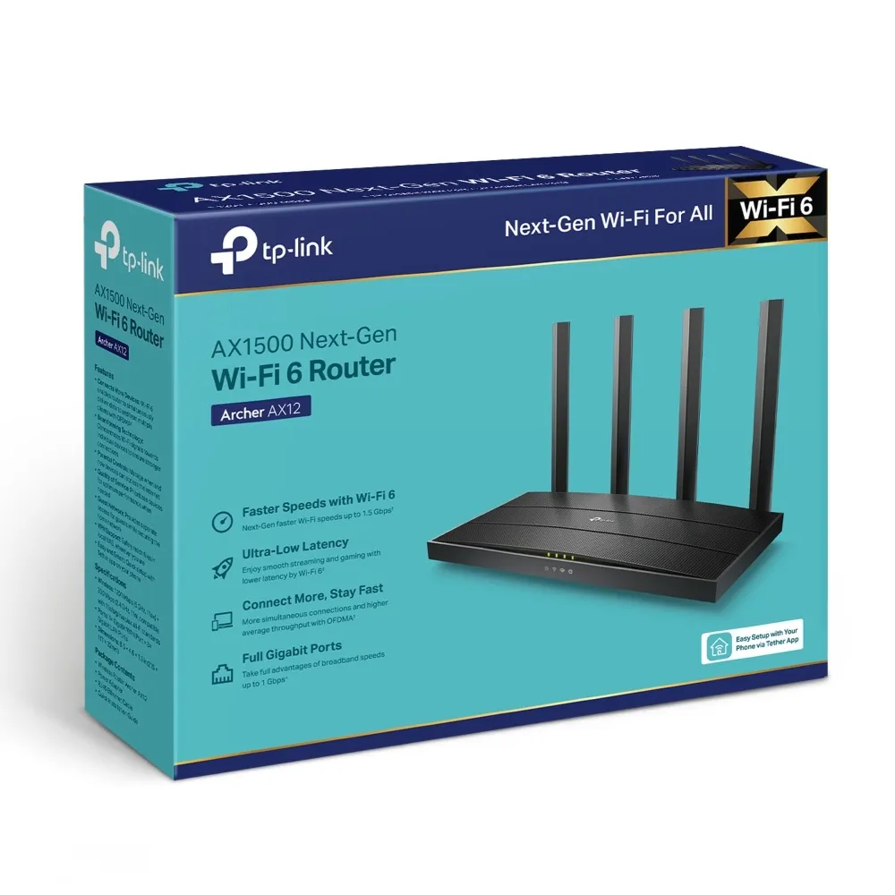 Router Wifi 6 TP-Link AX12 AX1500 Gigabit - AKIA Smart Home