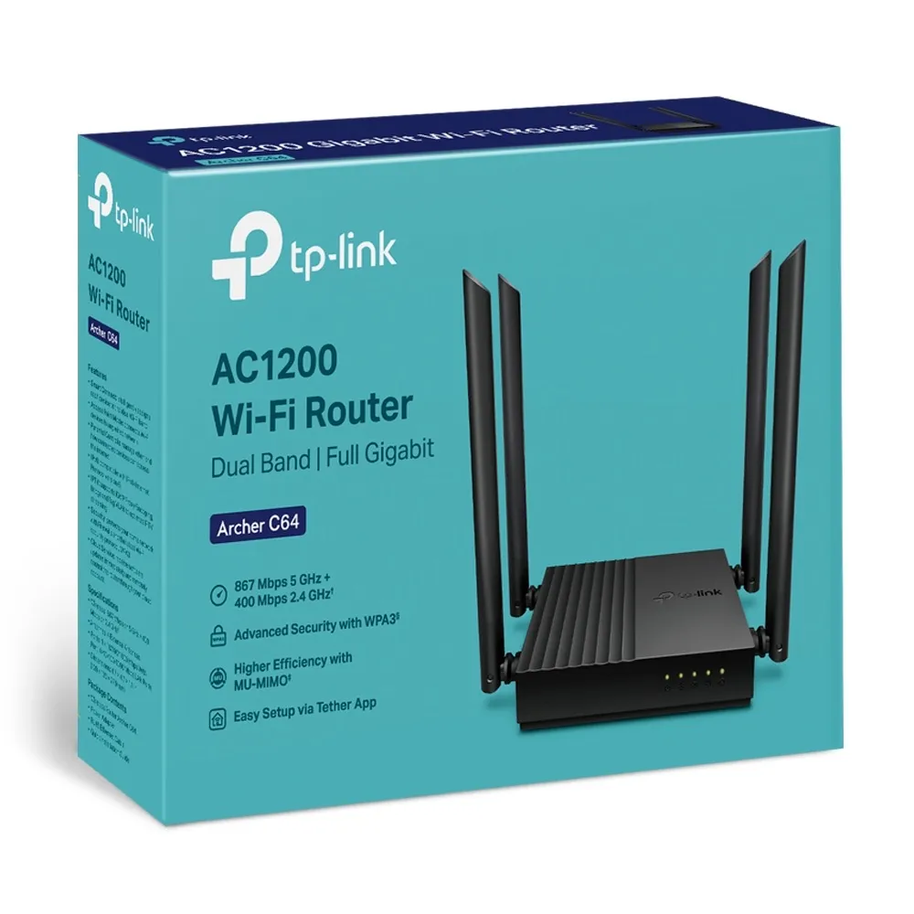 Router Wifi TP-Link C64 băng tần kép AC1200 Mumimo - AKIA Smart Home