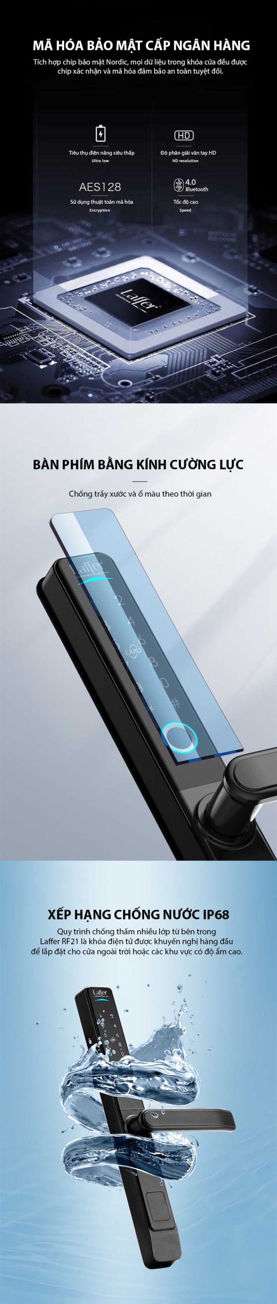 Khoá Vân Tay Cho Cửa Nhôm Laffer Rf21 - Akia Smart Home