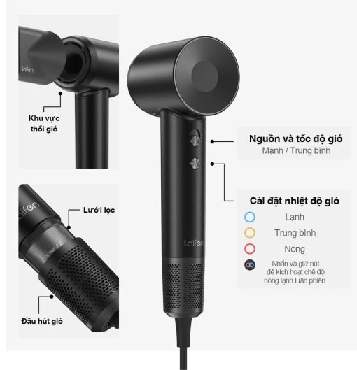 Máy sấy tóc ion âm Laifen Swift tốc độ cao - AKIA Smart Home