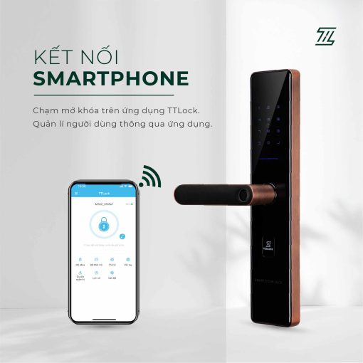 Khoá vân tay thông minh Ticklock SL07 Red Bronze - AKIA Smart Home