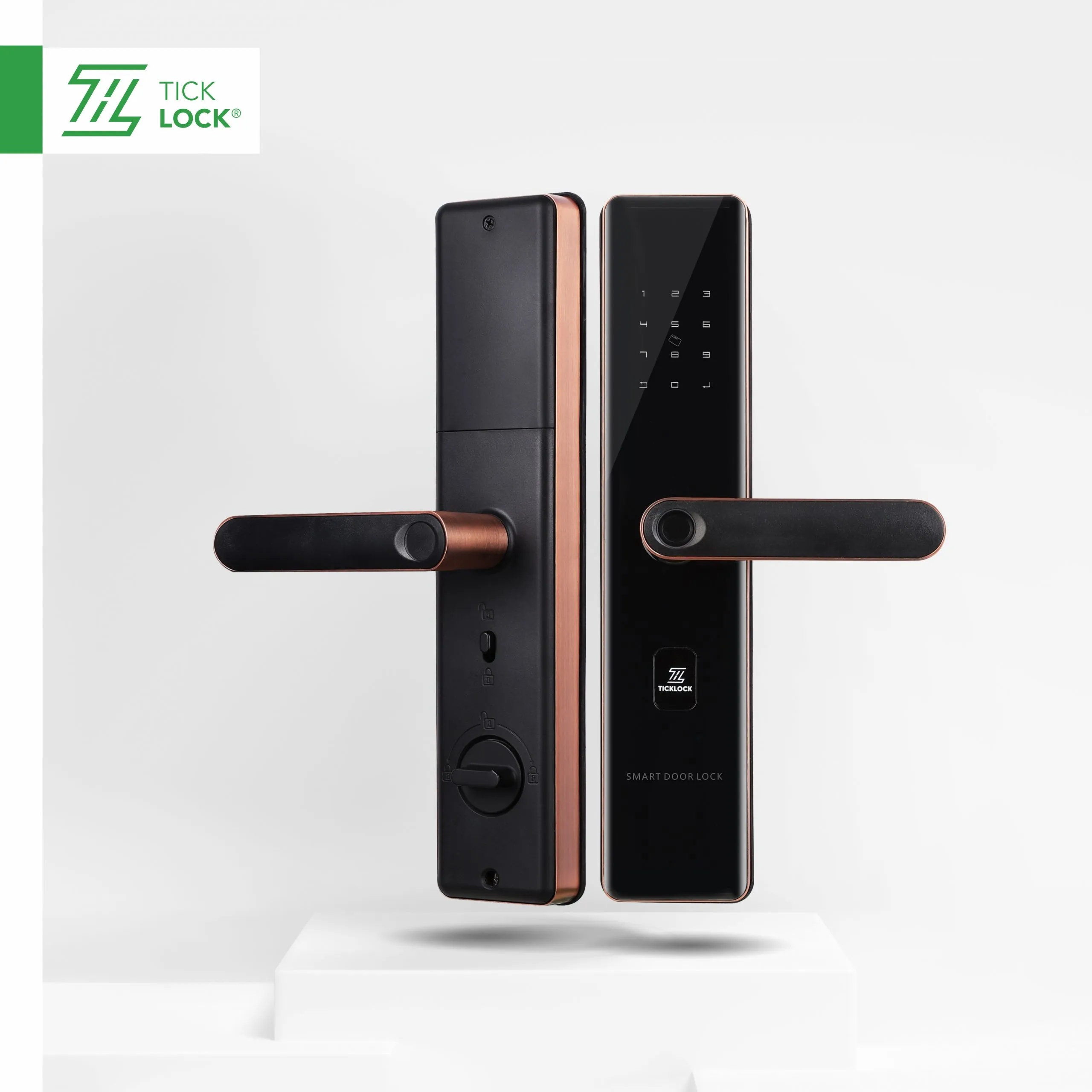 Khoá vân tay thông minh Ticklock SL07 Red Bronze - AKIA Smart Home