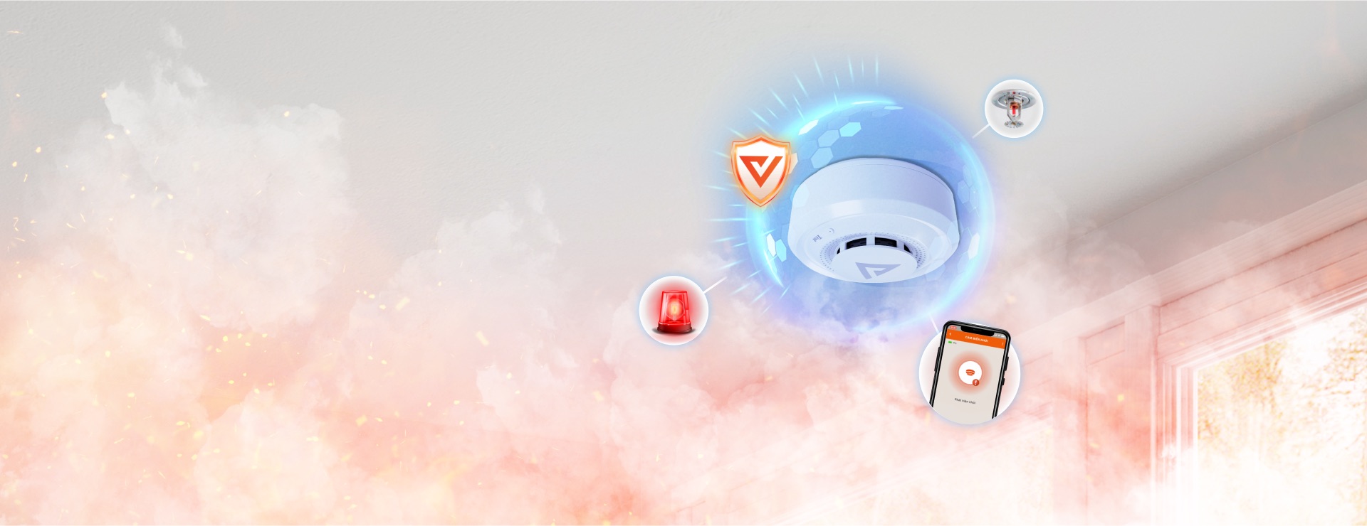 Cảm Biến Khói Vconnex Không Dây Bluetooth Mesh - Akia Smart Home Cảm Biến Khói Vconnex Không Dây Bluetooth Mesh - Akia Smart Home