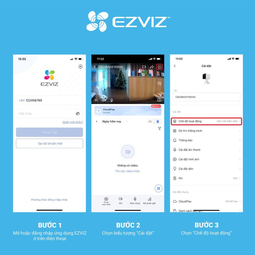 Hướng Dẫn Bật Chế Độ Tiết Kiệm Pin Cho Camera Pin Ezviz