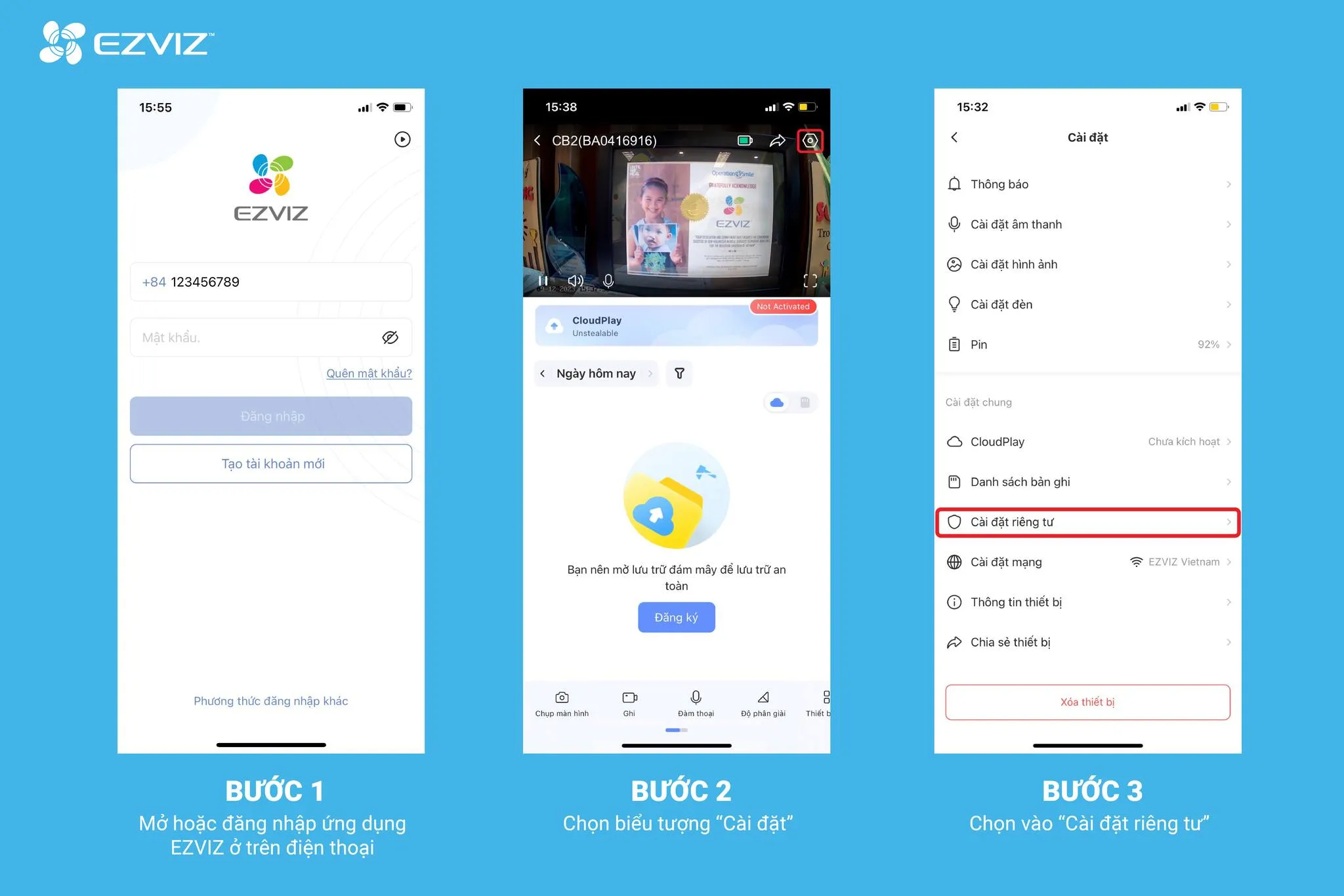 Hướng Dẫn Bật Mã Hóa Video Và Đổi Mật Khẩu Camera Ezviz 2 Camera Ezviz