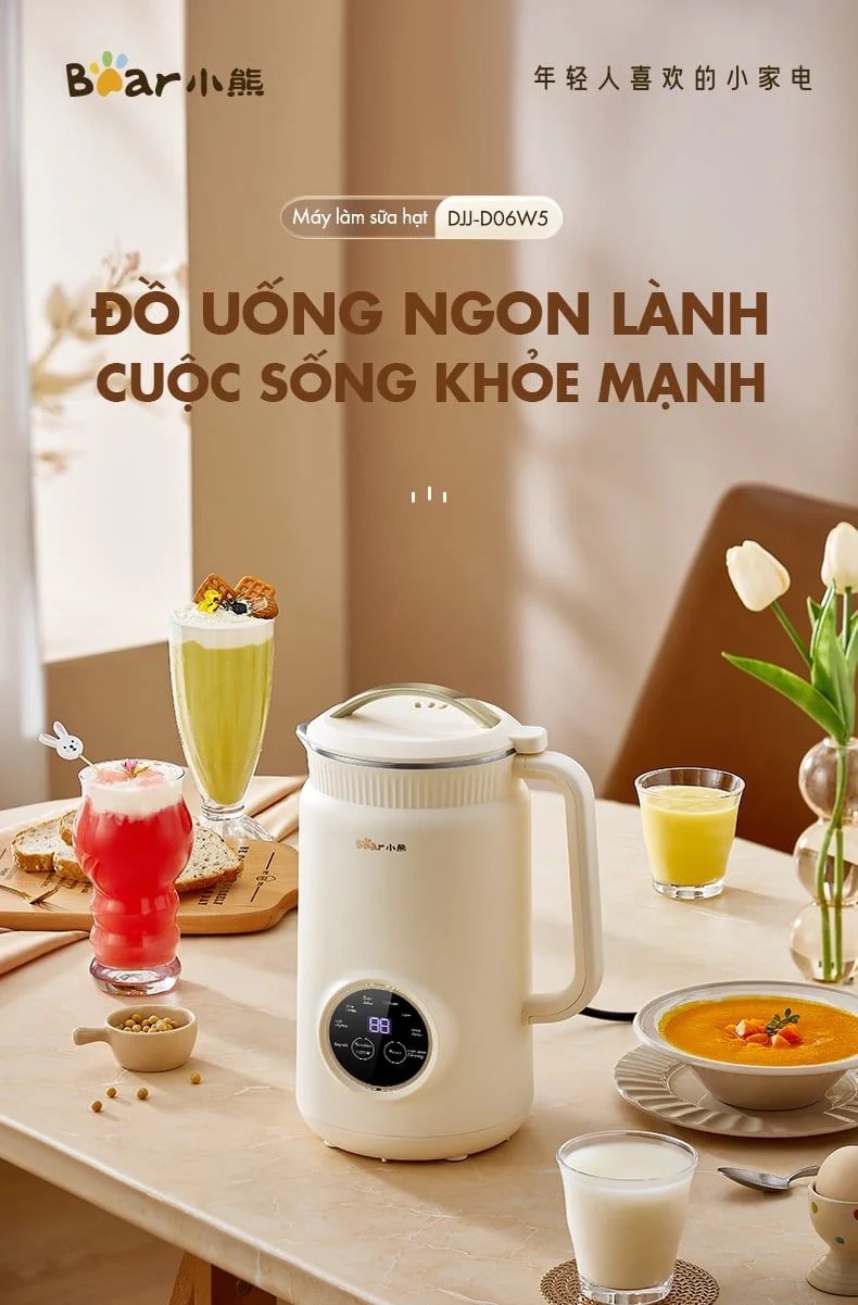 Máy Làm Sữa Hạt Bear Djj-D06W5 Đa Năng - Akia Smart Home