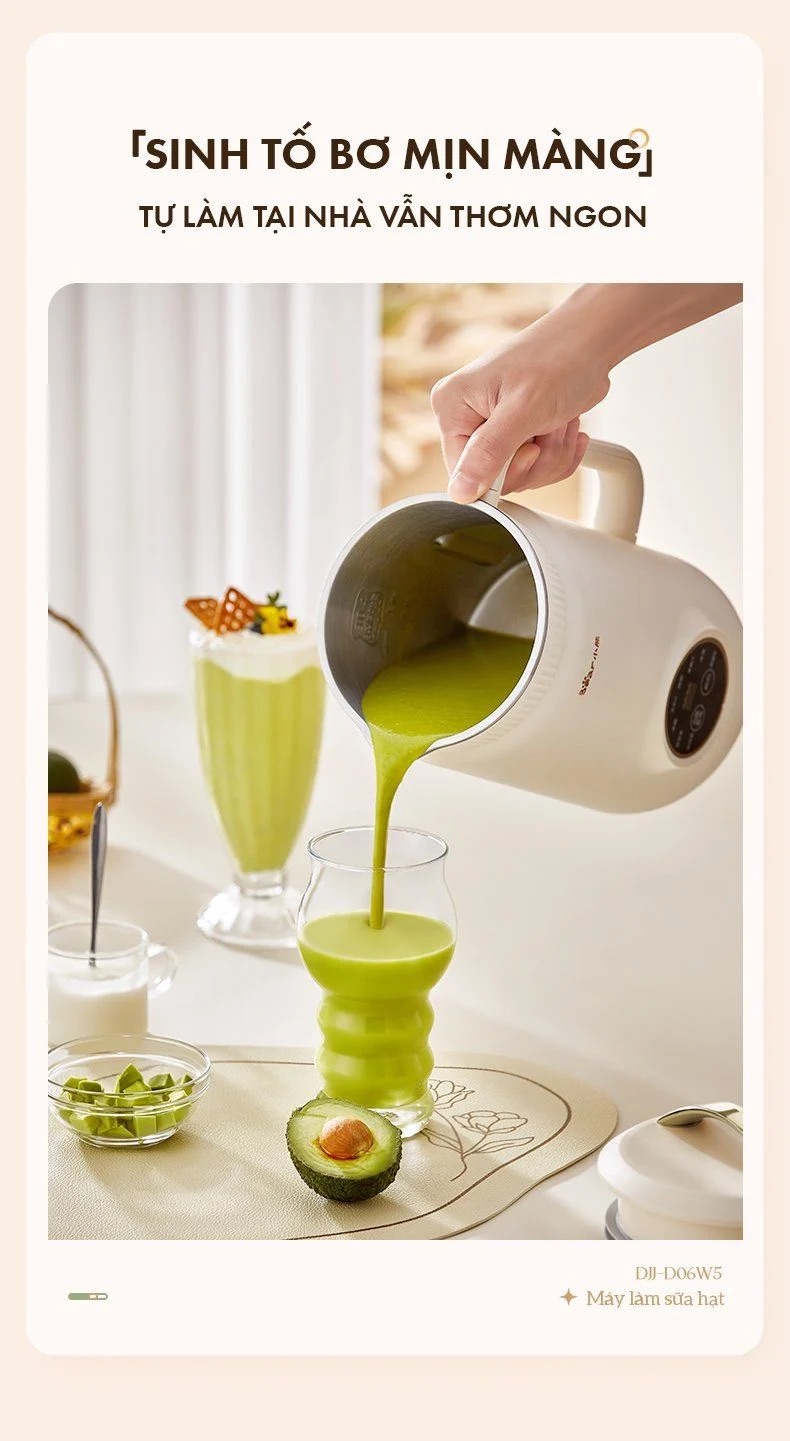 Máy Làm Sữa Hạt Bear Djj-D06W5 Đa Năng - Akia Smart Home