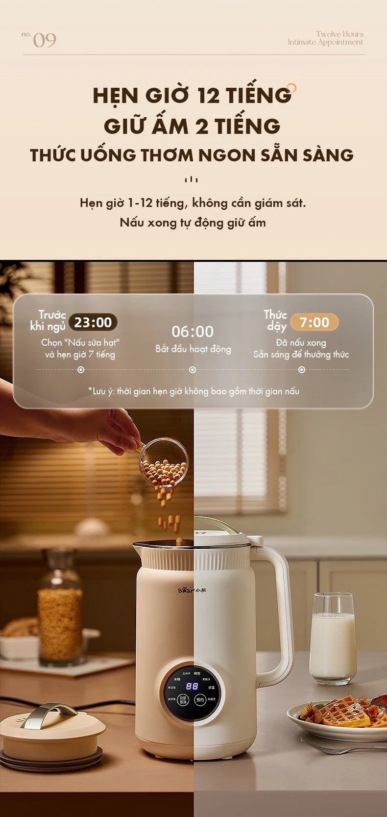 Máy Làm Sữa Hạt Bear Djj-D06W5 Đa Năng - Akia Smart Home