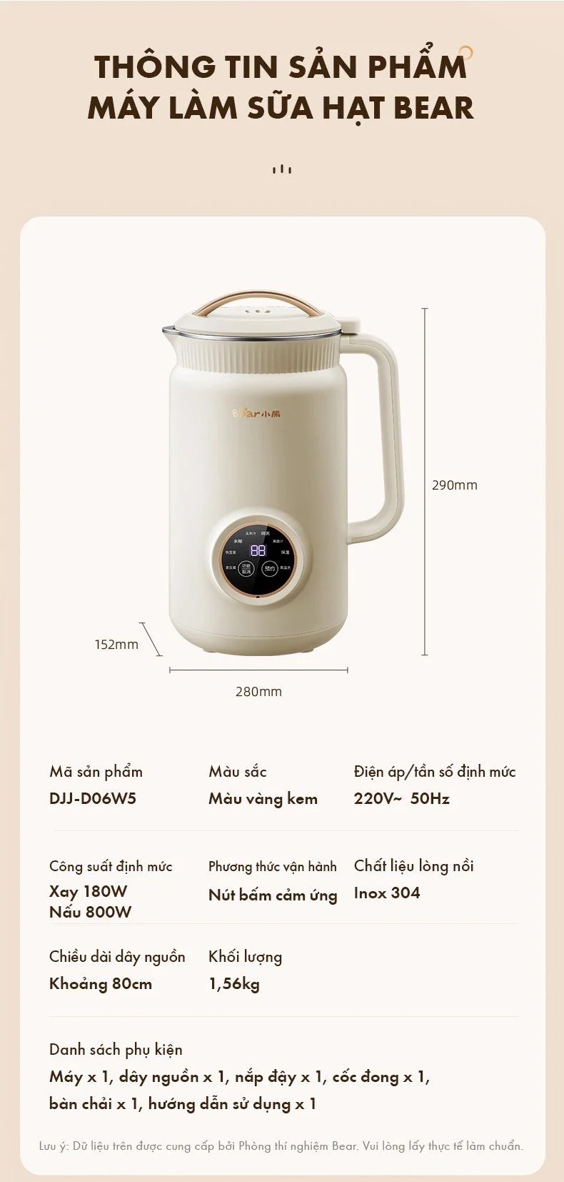 Máy Làm Sữa Hạt Bear Djj-D06W5 Đa Năng 14 Máy Làm Sữa Hạt Bear Djj-D06W5 Đa Năng - Akia Smart Home