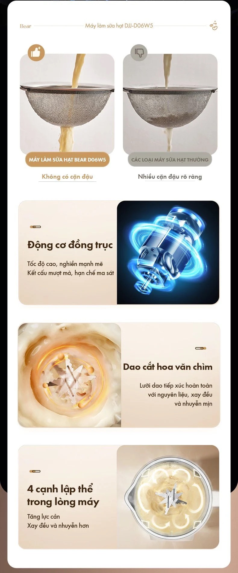 Máy Làm Sữa Hạt Bear Djj-D06W5 Đa Năng 10 Máy Làm Sữa Hạt Bear Djj-D06W5 Đa Năng - Akia Smart Home