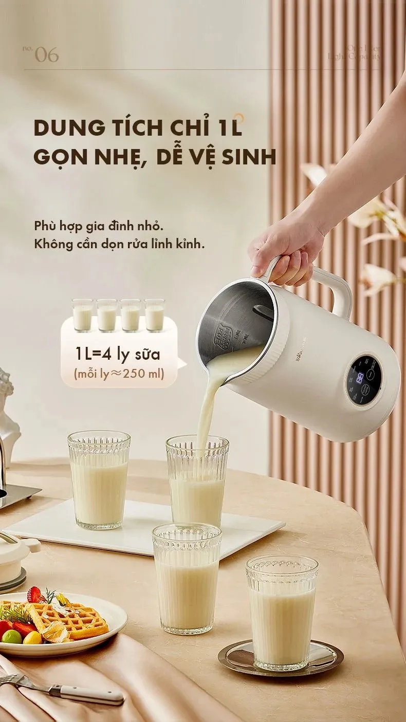 Máy Làm Sữa Hạt Bear Djj-D06W5 Đa Năng 21 Máy Làm Sữa Hạt Bear Djj-D06W5 Đa Năng - Akia Smart Home