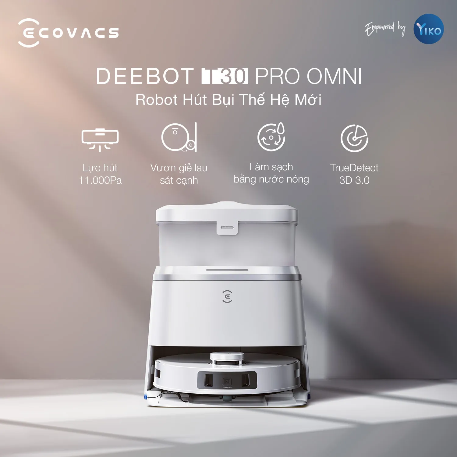 Robot Hút Bụi Lau Nhà Ecovacs T30 Pro Omni 16 Robot Hút Bụi Lau Nhà Ecovacs T30 Pro Omni - Akia Smart Home