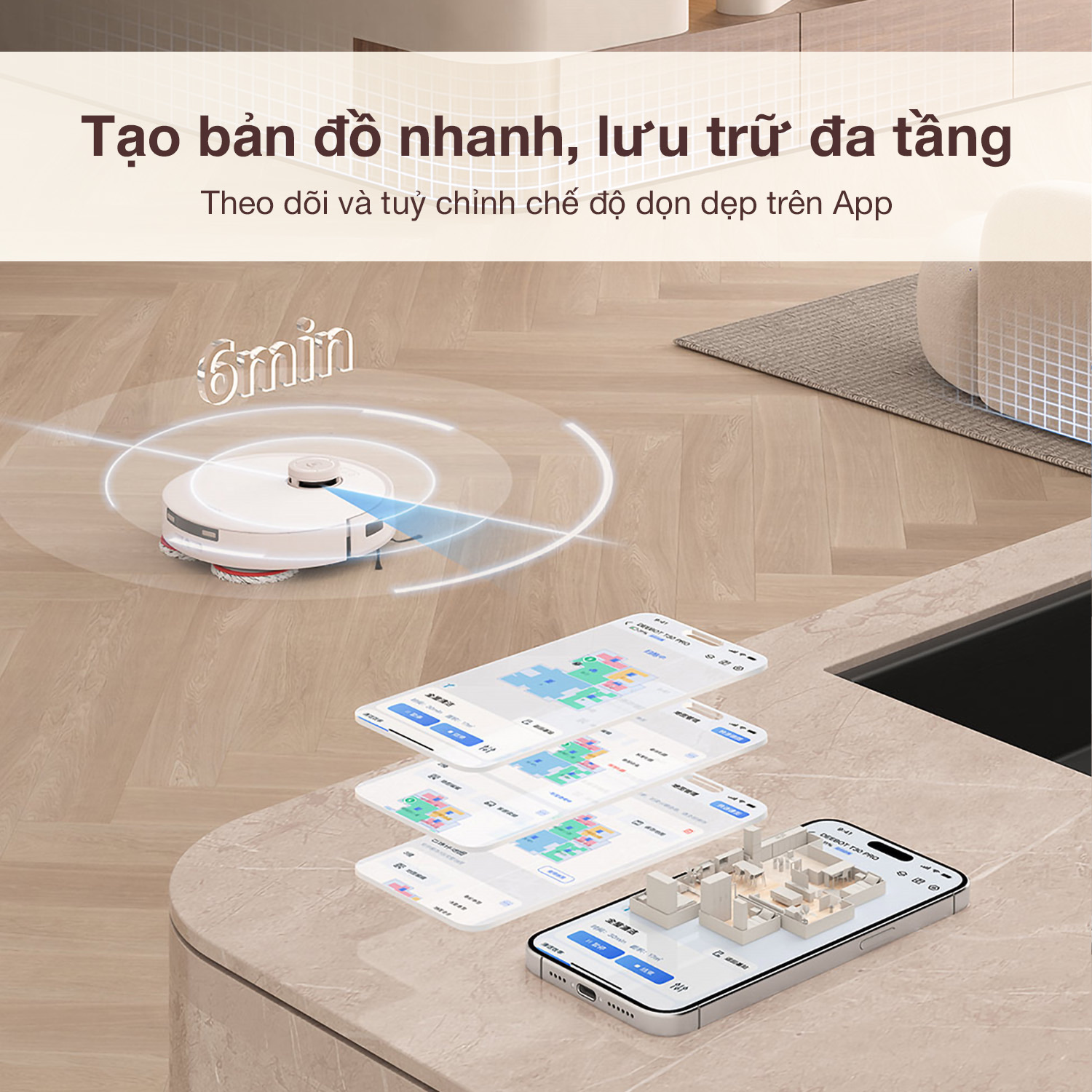 Robot Hút Bụi Lau Nhà Ecovacs T30 Pro Omni - Akia Smart Home