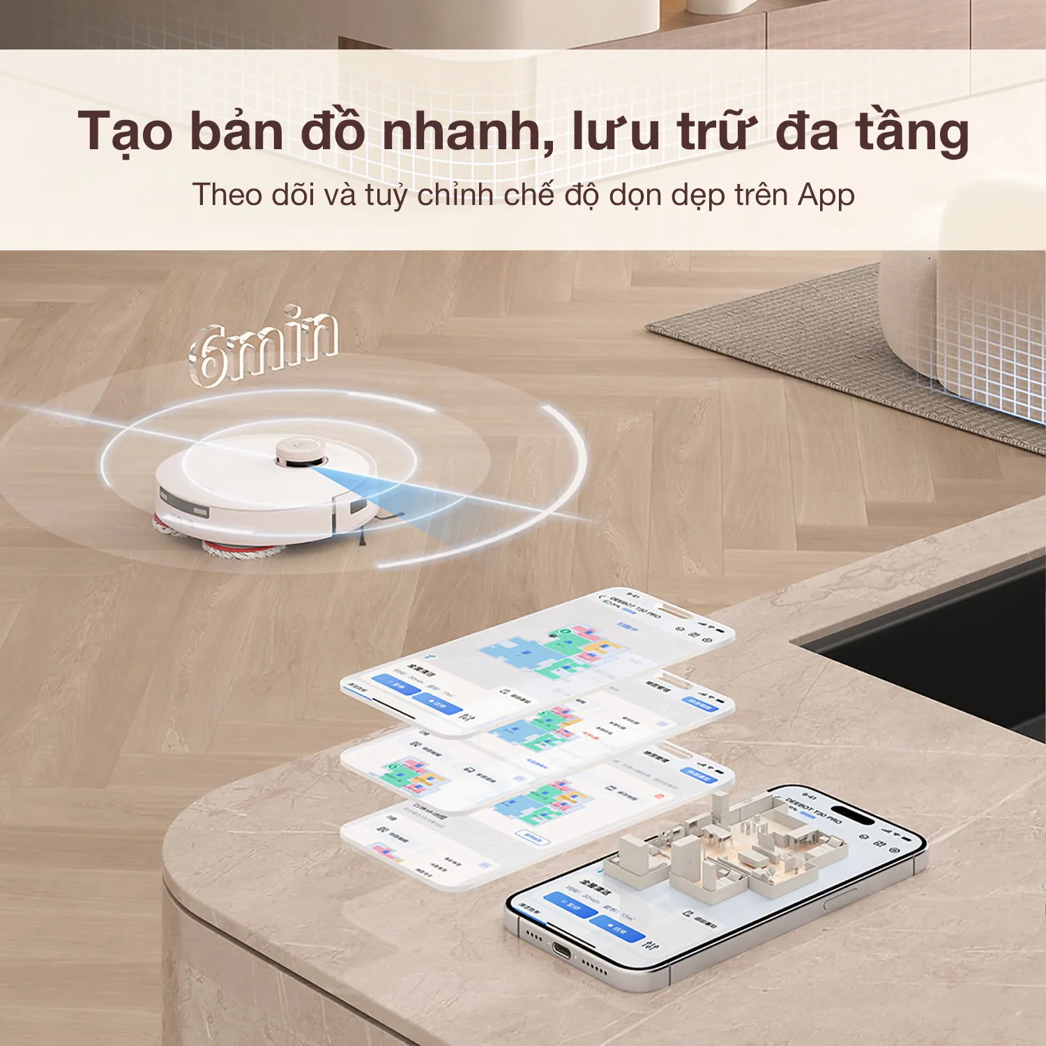 Robot Hút Bụi Lau Nhà Ecovacs T30 Pro Omni 27 Robot Hút Bụi Lau Nhà Ecovacs T30 Pro Omni - Akia Smart Home