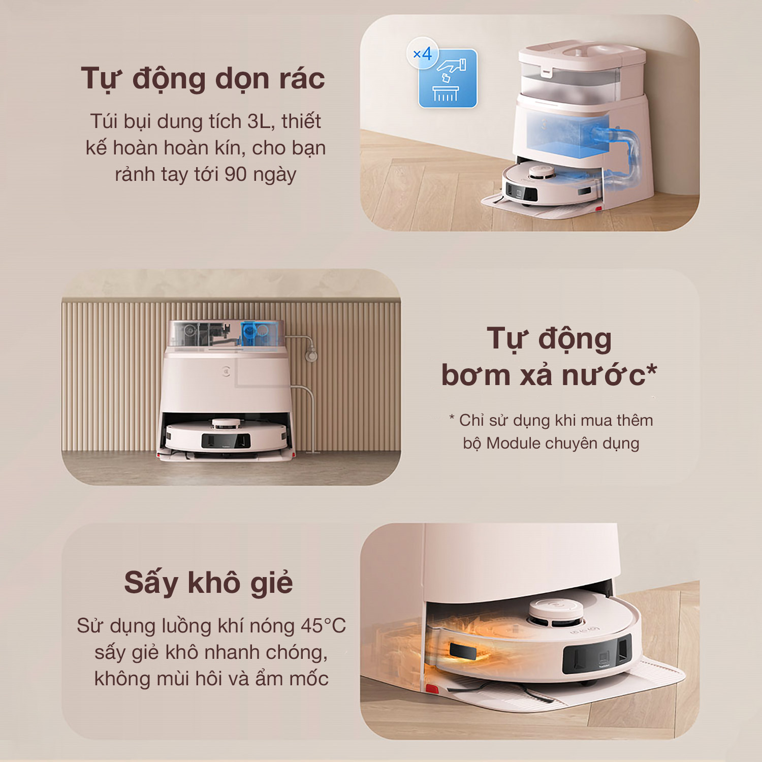 Robot Hút Bụi Lau Nhà Ecovacs T30 Pro Omni - Akia Smart Home