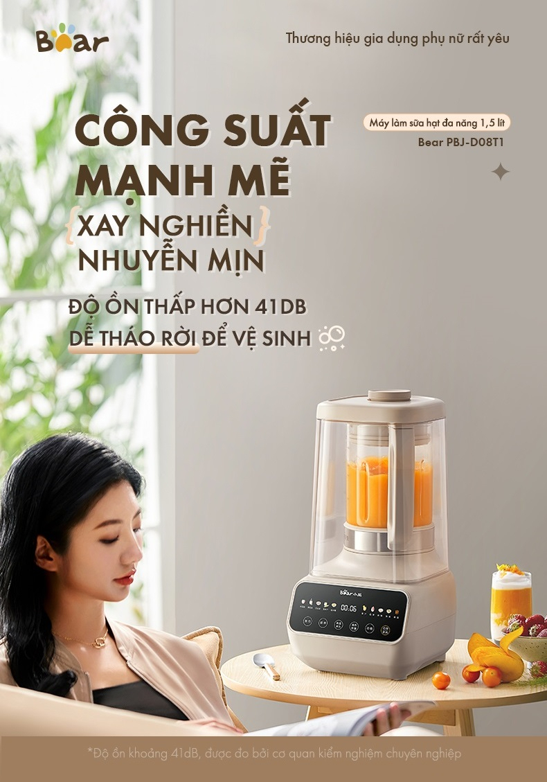 Máy Làm Sữa Hạt Đa Năng Bear Pbj-D08T1