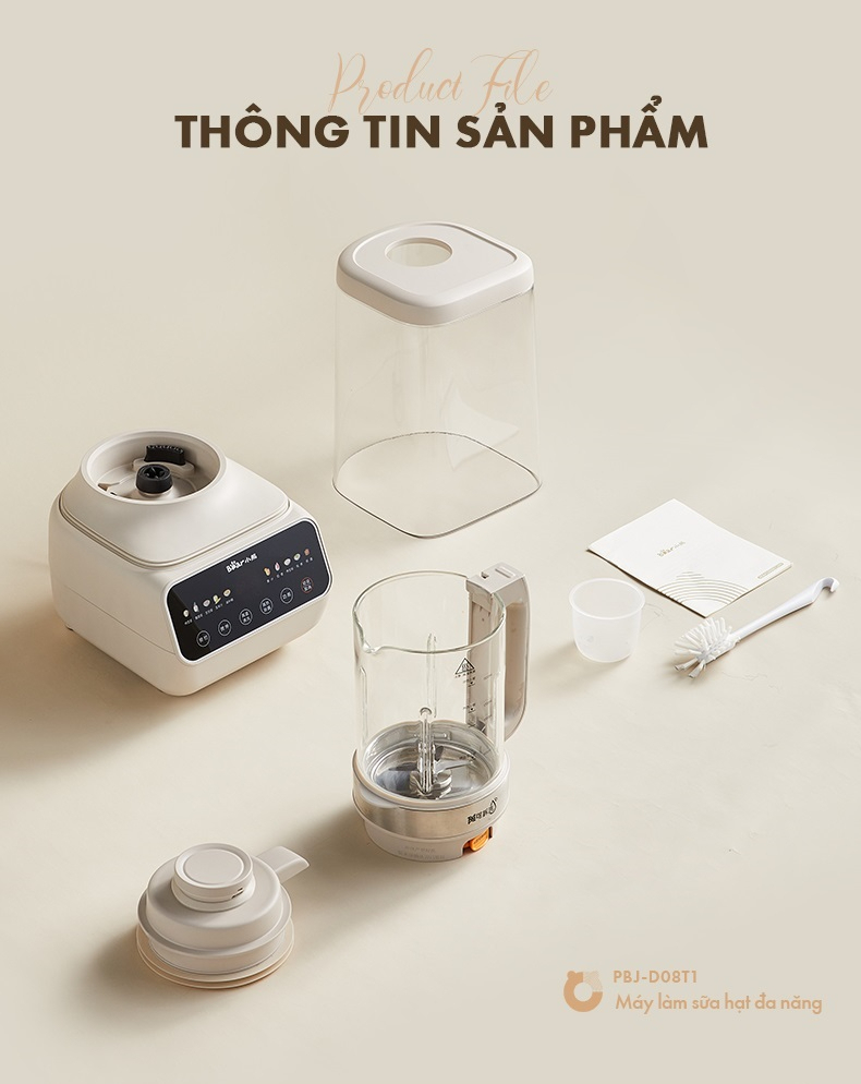 Máy Làm Sữa Hạt Đa Năng Bear Pbj-D08T1