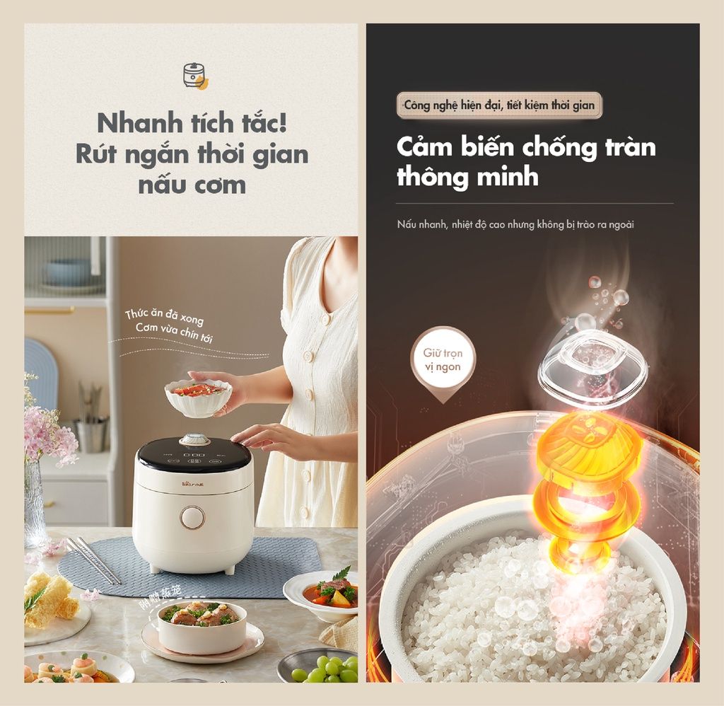 Nồi Cơm Điện Mini 1.6L Bear Dfb-C16K1 Nồi Cơm Điện Mini 1.6L Bear Dfb-C16K1