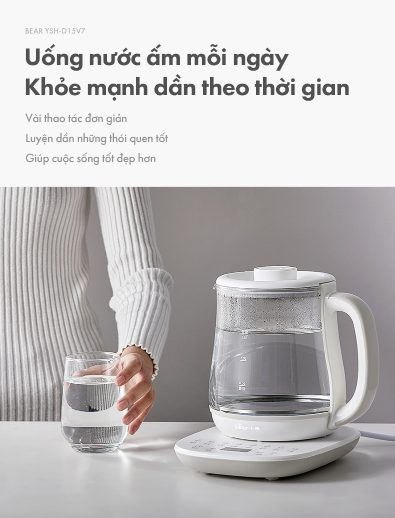 Bình Đun Đa Năng Bear 1.5L Ysh-D15V7 Bình Đun Đa Năng Bear 1.5L Ysh-D15V7