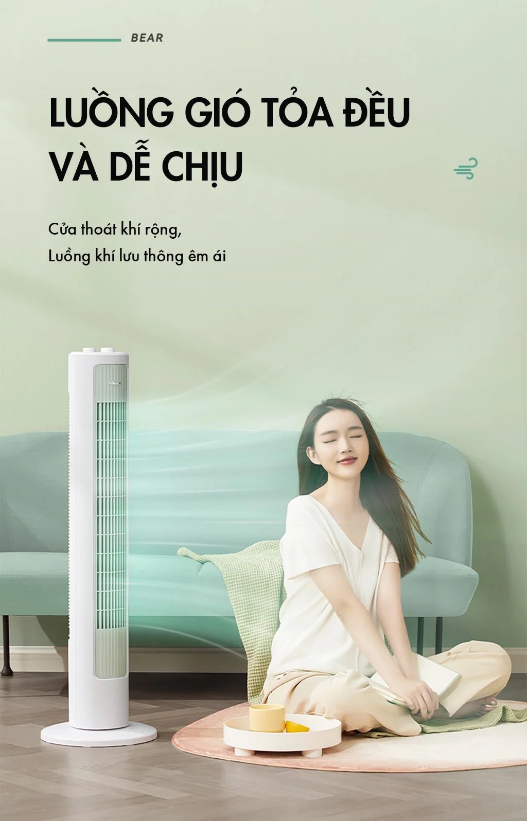 Quạt Tháp Điều Hòa Cao Cấp Bear Dfs-D40G1 3 Quạt Tháp Điều Hòa Cao Cấp Bear Dfs-D40G1 - Akia Smart Home