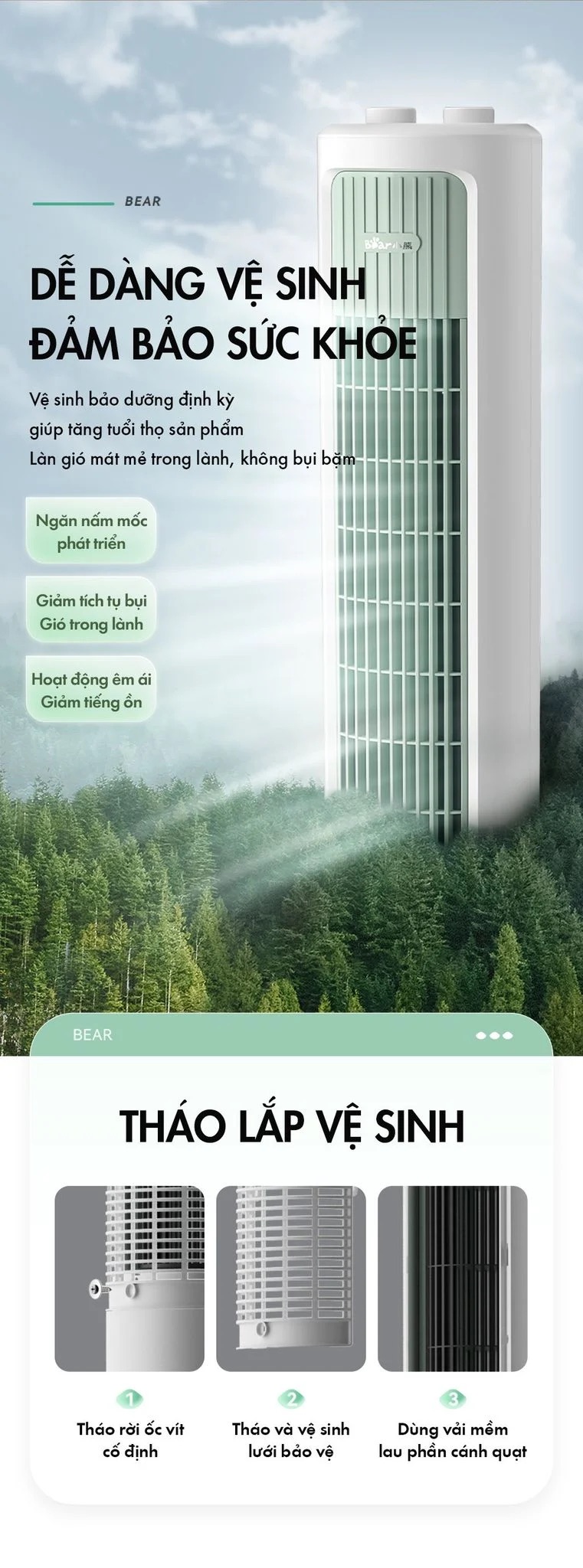 Quạt Tháp Điều Hòa Cao Cấp Bear Dfs-D40G1 8 Quạt Tháp Điều Hòa Cao Cấp Bear Dfs-D40G1 - Akia Smart Home