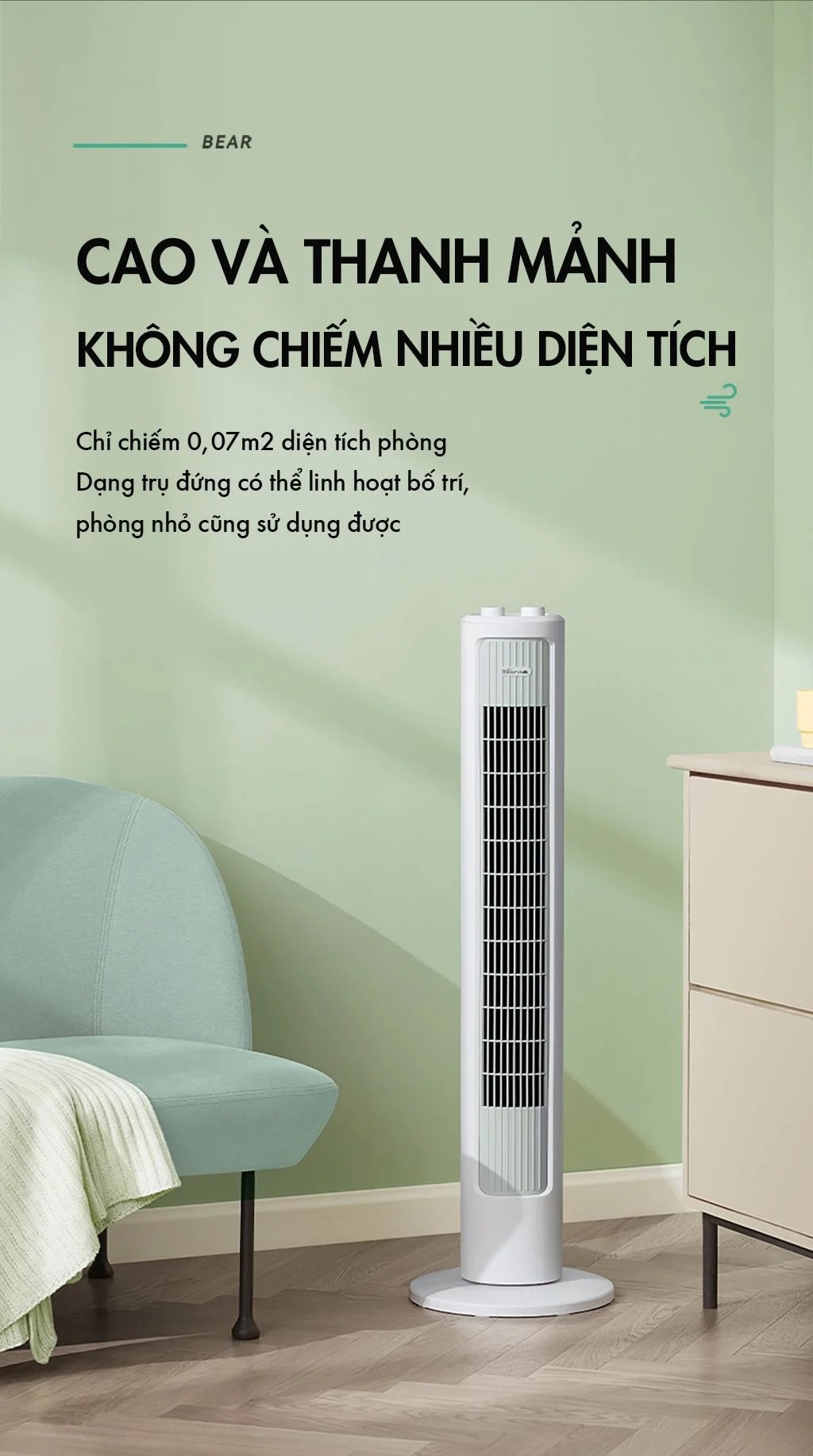 Quạt Tháp Điều Hòa Cao Cấp Bear Dfs-D40G1 6 Quạt Tháp Điều Hòa Cao Cấp Bear Dfs-D40G1 - Akia Smart Home