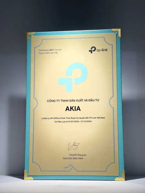 Giấy Chừng Nhận Uỷ Quyền Chính Thức Của Tp-Link Cho Akia Smart Home Giấy Chừng Nhận Uỷ Quyền Chính Thức Của Tp-Link Cho Akia Smart Home