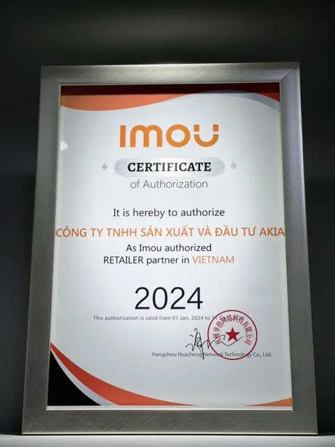 Giấy Chừng Nhận Uỷ Quyền Chính Thức Của Imou Cho Akia Smart Home Giấy Chừng Nhận Uỷ Quyền Chính Thức Của Imou Cho Akia Smart Home