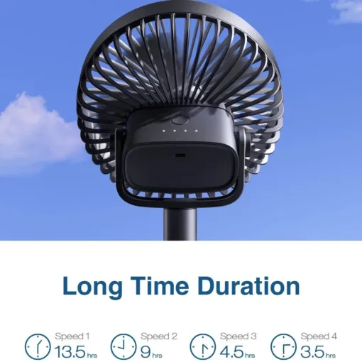 Quạt mini Jisulife F7B 3 cấp độ gió, pin 15 giờ - AKIA Smart Home