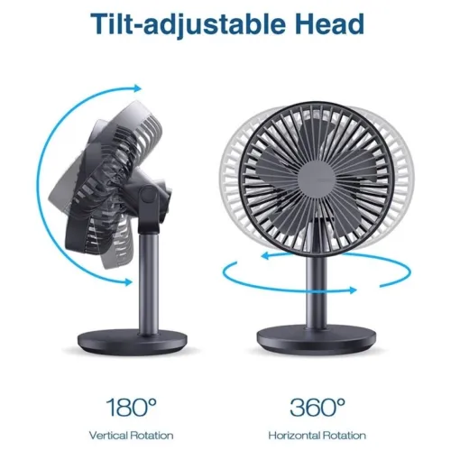 Quạt mini Jisulife F7B 3 cấp độ gió, pin 15 giờ - AKIA Smart Home