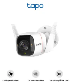 Camera Ngoài Trời TP – Link Tapo C320WS – 2K QHD Độ Phân Giải Cao – Tầm Nhìn Ban Đêm Có Màu
