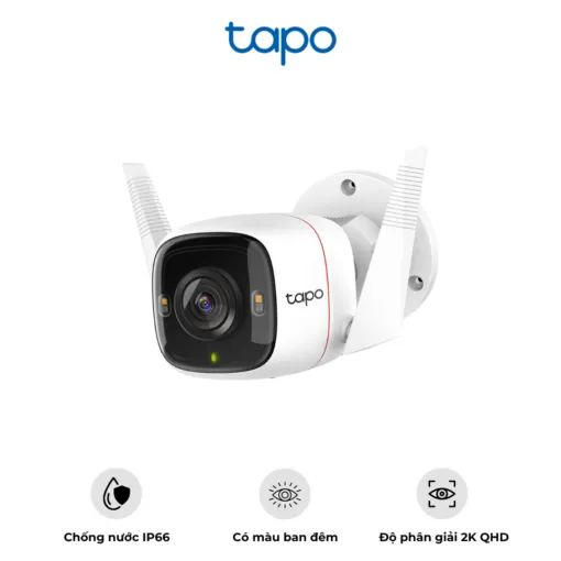Camera Ngoài Trời TP – Link Tapo C320WS – 2K QHD Độ Phân Giải Cao – Tầm Nhìn Ban Đêm Có Màu