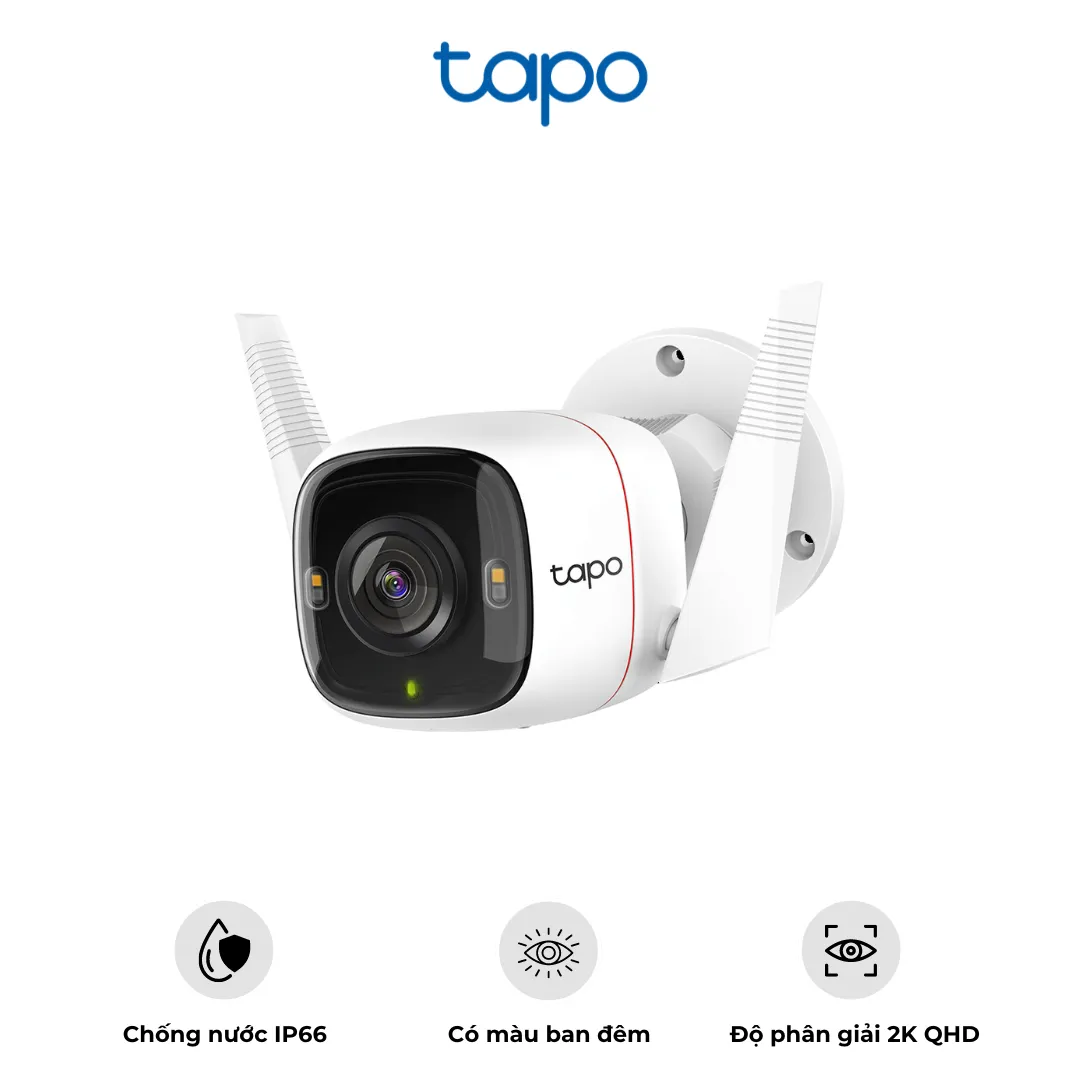Camera Ngoài Trời TP – Link Tapo C320WS – 2K QHD Độ Phân Giải Cao – Tầm Nhìn Ban Đêm Có Màu