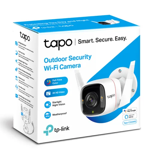Camera Ngoài Trời TP – Link Tapo C320WS – 2K QHD Độ Phân Giải Cao – Tầm Nhìn Ban Đêm Có Màu