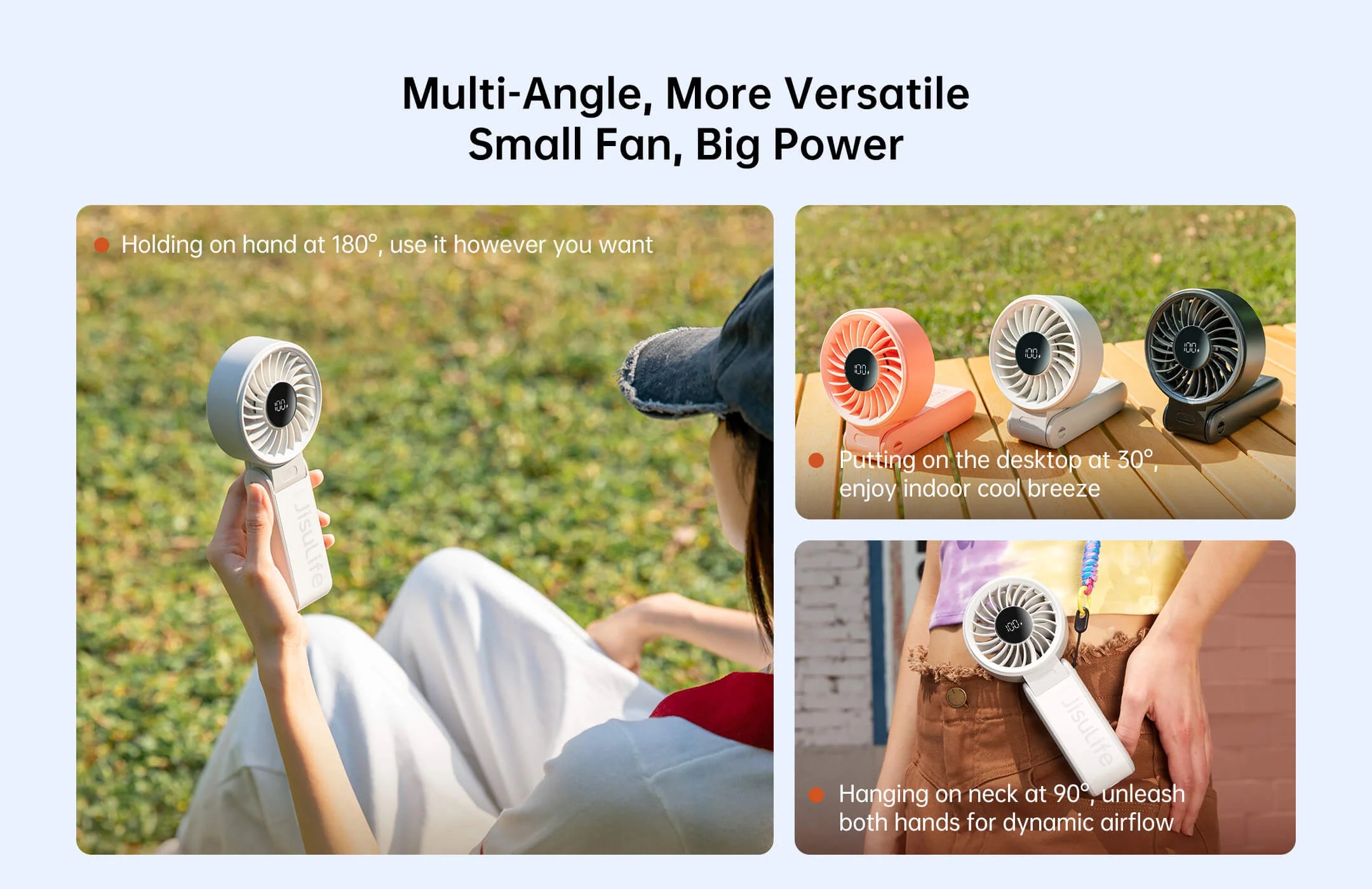 Quạt Cầm Tay Jisulife Life7 Dạng Gập - Akia Smart Home