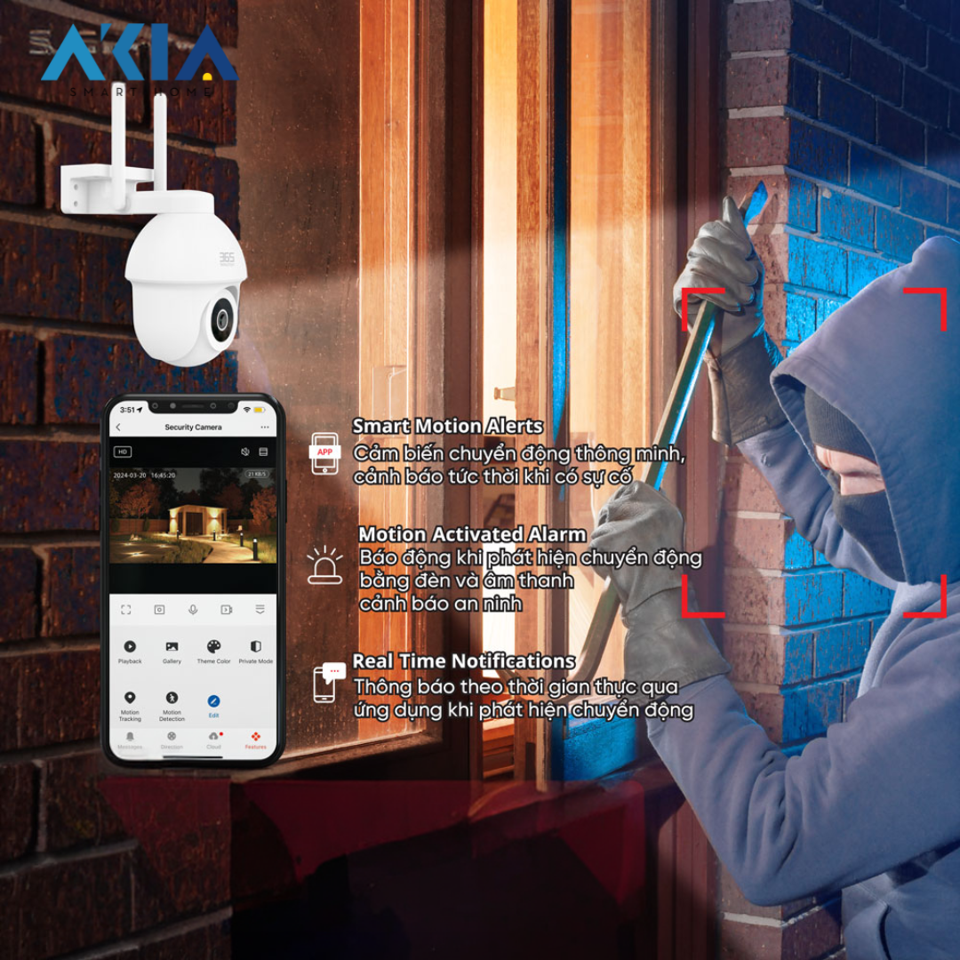 Camera Wifi Ngoài Trời Thông Minh 365 Selection Oc2