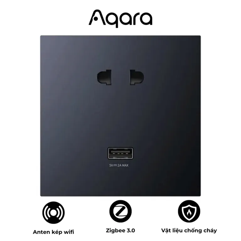 Ổ Cắm Âm Tường Thông Minh Aqara Wall Socket H1 USB kiêm Hub | AKIA