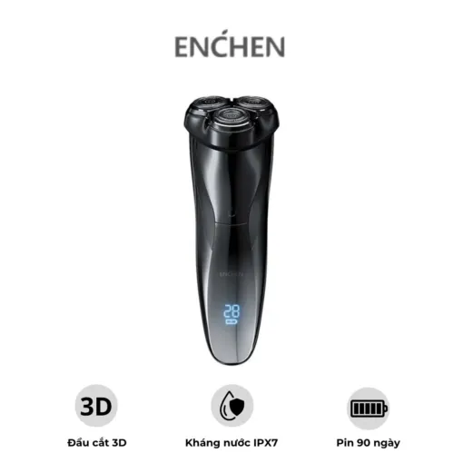 Máy cạo râu Enchen BlackStone 3 – Lưỡi cắt 3D tự mài – Chống nước IPX7