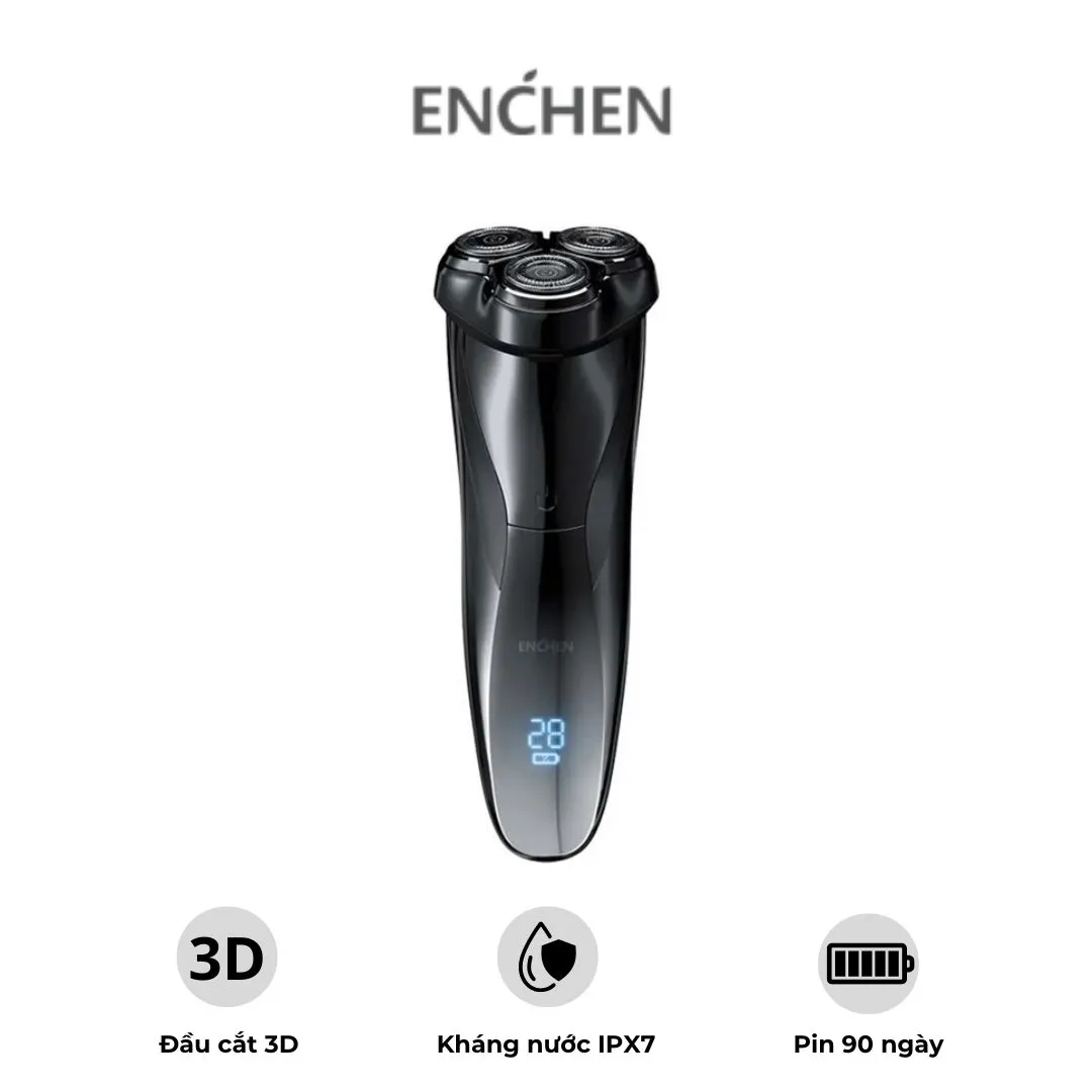 Máy cạo râu Enchen BlackStone 3 – Lưỡi cắt 3D tự mài – Chống nước IPX7