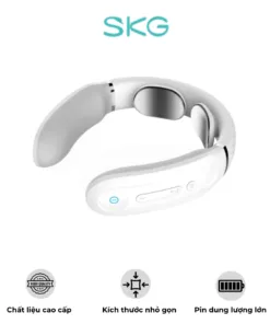 Máy Massage Cổ SKG 4356E – Công nghệ xung điện TENS & EMS, 3 chế độ massage, 15 cấp độ xung, chườm nhiệt nhanh PET 42℃, thiết kế hoa văn kim cương