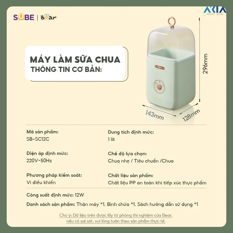 Máy Làm Sữa Chua Bear Sb-Sc12C - Xanh Lá 21 Máy Làm Sữa Chua Bear Sb-Sc12C - Xanh Lá