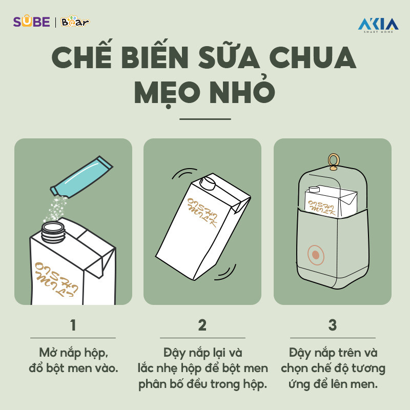 Máy Làm Sữa Chua Bear Sb-Sc12C - Xanh Lá 8 Máy Làm Sữa Chua Bear Sb-Sc12C - Xanh Lá